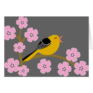 Pájaro y flores de la primavera