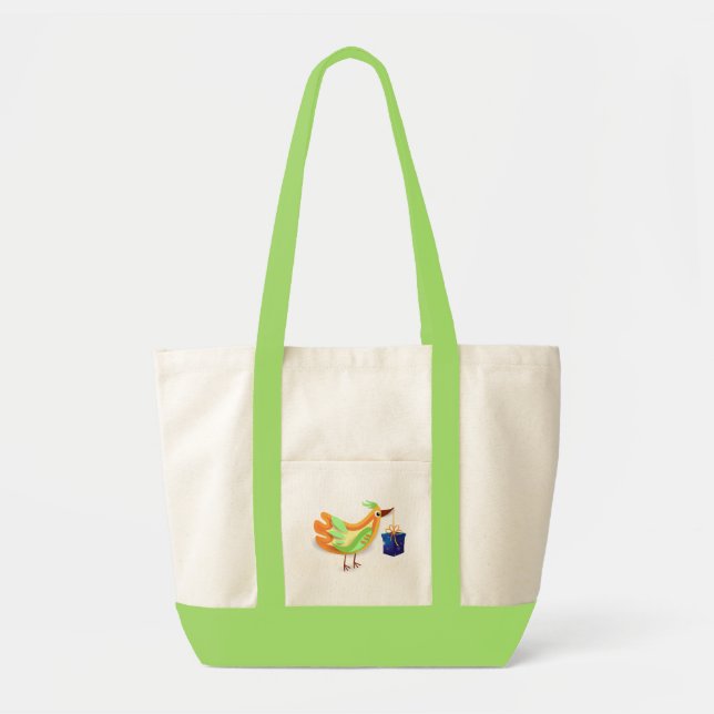 Pájaro y regalo, bolsa (Frente)