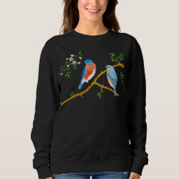 Pájaros Azules Par Sudadera Negra