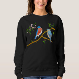 Pájaros Azules Par Sudadera Negra