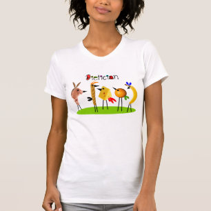 Pájaros caprichosos de la comida de las camisetas