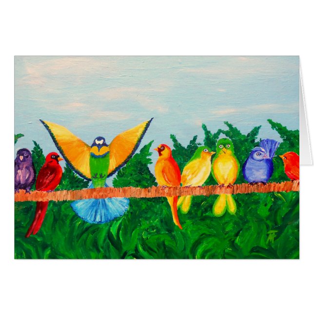 Pájaros coloridos (Anverso (Horizontal))