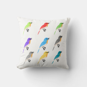 Pájaros coloridos Almohada cuadrada