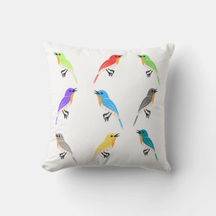 Pájaros coloridos Almohada cuadrada