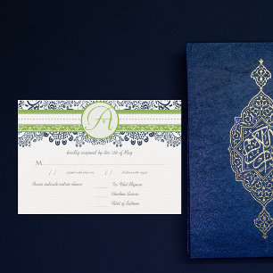 Pájaros de Amor Boda RSVP Gris Verde Manzana Azul 