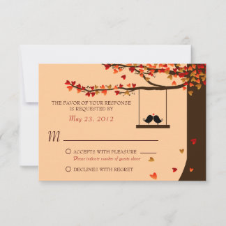 Pájaros de Amor Caída de Corazones Roble RSVP