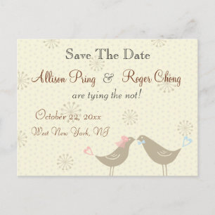 Pájaros de Amor de Boda Blanco Tarjeta Postal Save