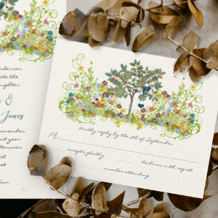 Pájaros de amor florales vintage turquesa RSVP bod