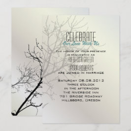 Pájaros de Amor Modernos Invitaciones de Boda Árbo