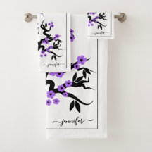 Pájaros de amor púrpura flor de cerezo y borde