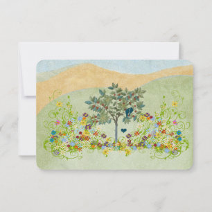 Pájaros de Amor Vintage Teal Flor Swirl Boda RSVP