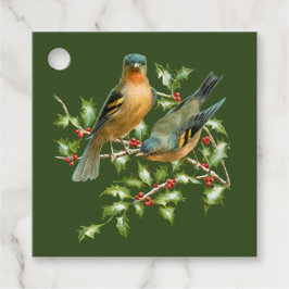 Pájaros de cosecha en la etiqueta de regalo para N