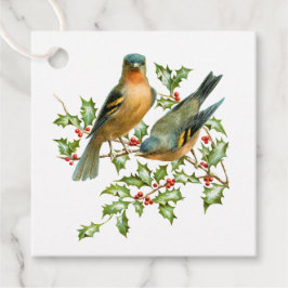 Pájaros de cosecha en la etiqueta de regalo para N