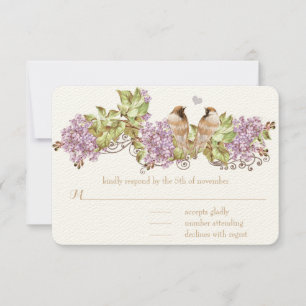 Pájaros de la época púrpura Lilac Invitaciones a l