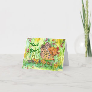 Pájaros De La Familia De Pollos Gracias Tarjeta Ac