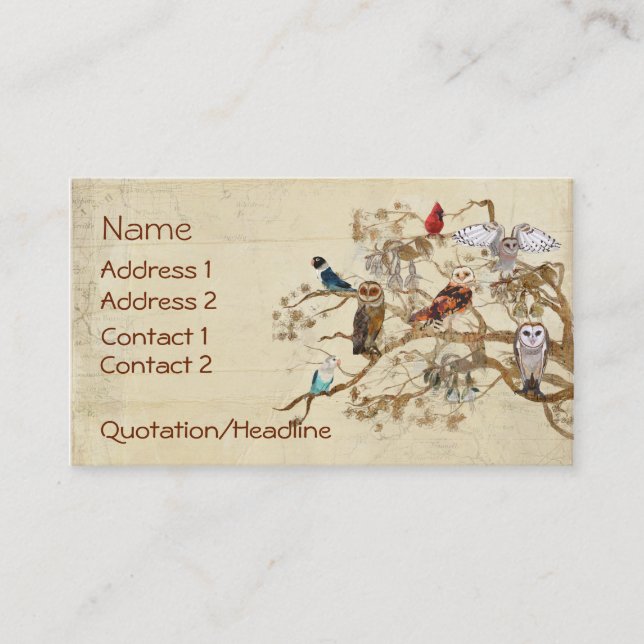 PÁJAROS de la MISMA tarjeta de visita de RAMA de (Anverso)