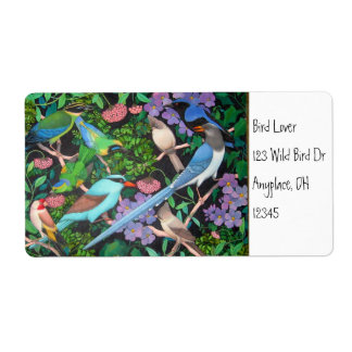 Pájaros de la selva de la etiqueta de Asia