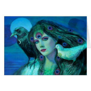 "Pájaros de la señora del pavo real de la dualidad