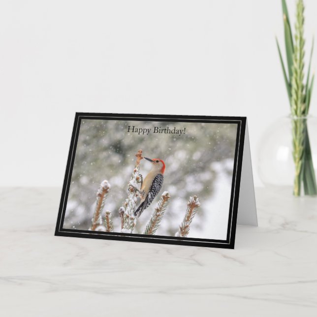 Pájaros de madera con vigas rojas de la tarjeta de (Anverso)