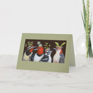 Pájaros de madera en la tarjeta nocturna Green Gor