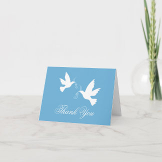 Pájaros de paloma azul boda de agradecimiento