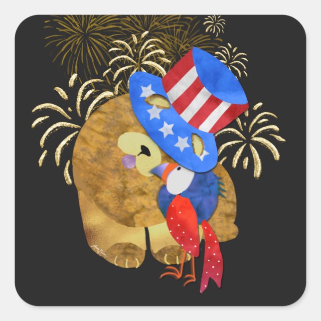 PÁJAROS DE pegatinas cuadrados DE PELO (Anverso)