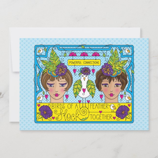 Pájaros De Una Tarjeta Feather_Flat 7"x5" (Anverso)