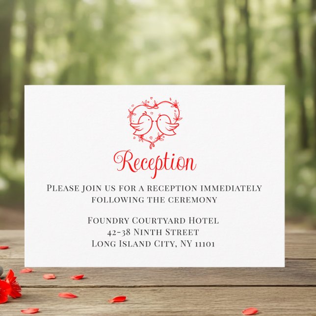 Pájaros del amor Boho Corazón Rojo Boda Recepción (Subido por el creador)