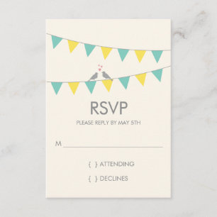 Pájaros del amor del empavesado que casan RSVP -