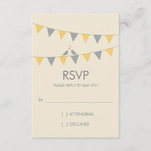 Pájaros del amor del empavesado que casan RSVP -