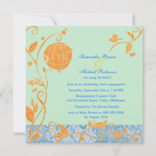 Pájaros del amor: Invitaciones del compromiso (Anverso)