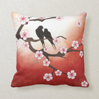 Pájaros del amor y almohada de Sakura