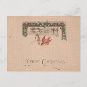 Pájaros del vintage de las Felices Navidad