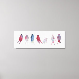 Pájaros en alambre Impresión de lienzo panorámico