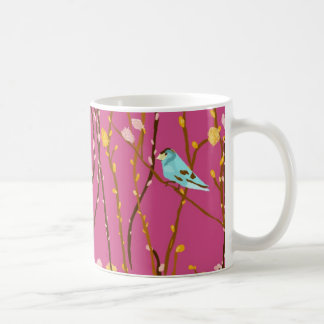 Pájaros en la taza de los sauces de gatito