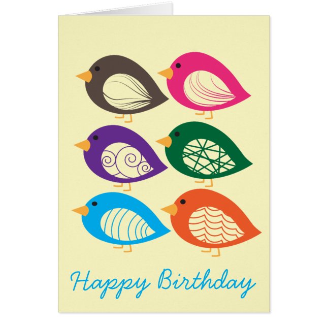 Pájaros extravagantes y coloridos (Frente)