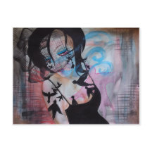 Pájaros góticos Velo de jaula Postal de arte surre