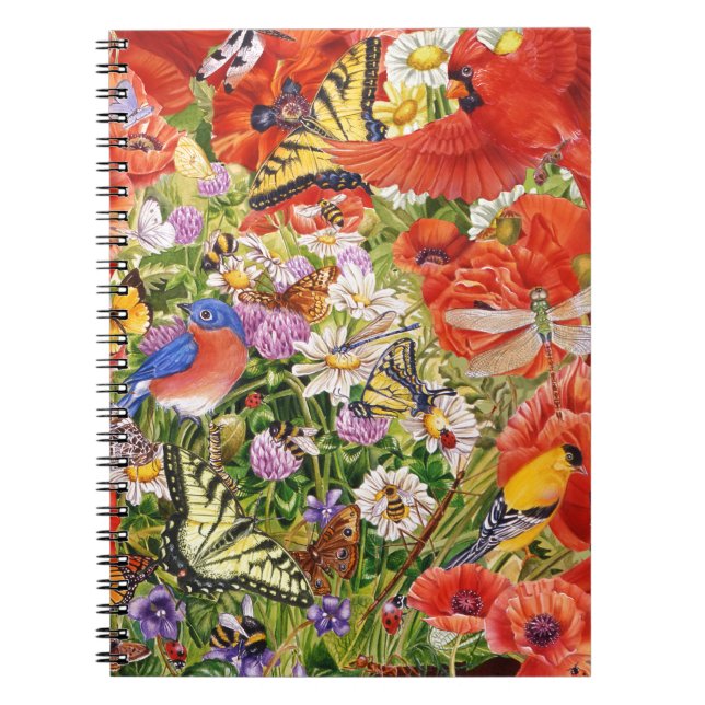 Pájaros, mariposas y cuaderno espiral de las (Frente)