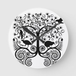 Pájaros nativos de NZ - reloj de pared redondo