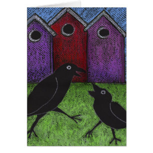 Pájaros negros jugando