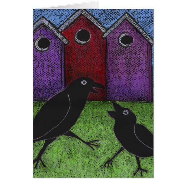 Pájaros negros jugando (Frente)