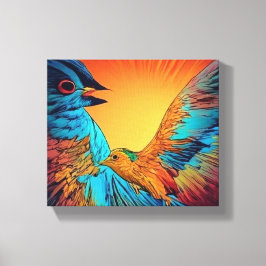 Pájaros Pinturas de tela en pared de arte