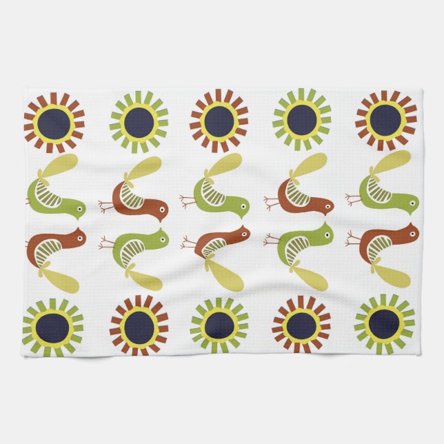 Pájaros populares polacos, toallas de cocina (Horizontal)