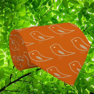 pájaros retro en naranja quemado - corbata moderna