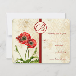 Pájaros Vintage Damask Amapola Boda RSVP