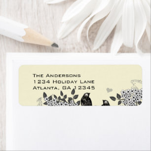 Pájaros Vintage Dibujan Etiquetas De Rama