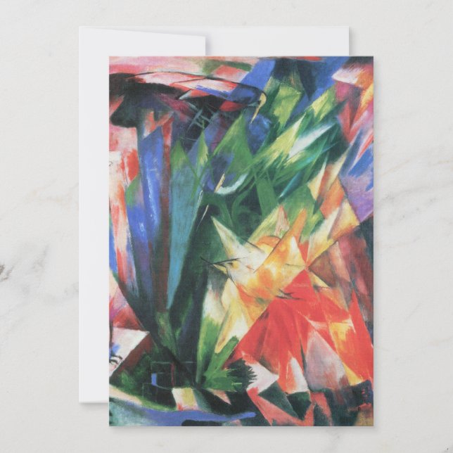 Pájaros (Vogel) por Franz Marc, Arte Cubista Vinta (Anverso)