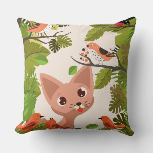 Pájaros Y Almohada De Gato