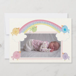 Pájaros y arco iris de la invitación de la foto