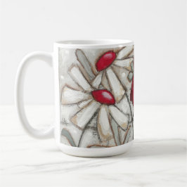 Pájaros y floraciones - taza del rojo de Apple